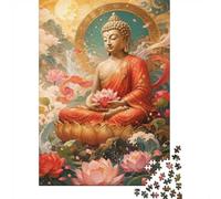 Buddha Lotus Cloud 1000pcs Mini Puzzle pour Adultes Éducatif | 52x38cm Carton Décor Salon Structure Durable Cadeau D'anniversaire Relaxation