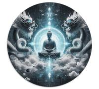 Buddha Statue 1000 Pieces Puzzles Ronds Puzzle Cadeaux Jeu Cadeau Unique Puzzle DIY