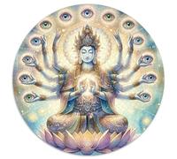 Buddha Statue 1000 Pièces Puzzles Ronds Puzzle Cadeaux Jeu D'Intelligence Puzzle De Qualité Supérieure