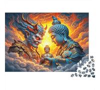 Buddha Vs Demon Puzzle 1000 Piècess Recyclable Paper Zen Art Puzzle pour Adultes Fun and Challenging Jeu de Famille Gift pour Hommes‘s Birthday 70x50cm/1000pcs