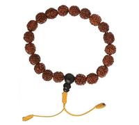 BUDDHAFIGUREN/Billy Held Mala à la main avec perles Rudraksha - Bracelet bouddhiste avec perles de 10 mm, Anpassungsfähig, Graines de rudraksha, Perle, Anpassungsfähig, Graines de rudraksha, Perle