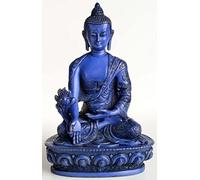 BUDDHAFIGUREN/Billy Held Statuette de Bouddha Médecine en Résine Bleu 20 cm
