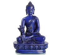 BUDDHAFIGUREN Statue de Bouddha - Bouddha de médecine 13 cm - Statue en résine Bleu
