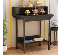Buddhist Altar Table avec Rangement, Armoire D'autel, Table de Prière pour La Maison Encens et Prière, pour Le Salon Ou Le Bureau(Black,80cm/31in)