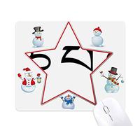 Buddhist Black Sanskrit Character Pattern Christmas Snowman Family Star Mouse Pad