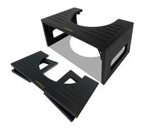 BUDDLEY Tabouret WC pliable en bambou - Pour une bonne posture - Pour adultes et enfants - Pour une position accroupie naturelle - Tabouret de salle de bain (bambou noir)