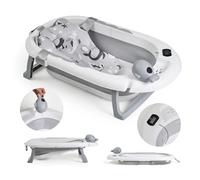 Buddy Baby • Baignoire Pliable BébéSplash avec Contrôle de Température • Dès 0 mois • Coussin réducteur amovible • Base antidérapante • Bonde de vidange • Design compact et portable • Anneau de