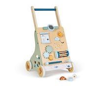 Buddy Baby Montessori Déambulateur en bois pour premiers pas avec jouets et activités, chariot marcheur pour bébé +12 mois (Swiss/Tools)