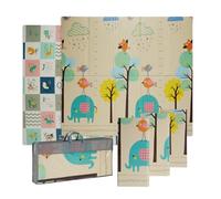 Buddy Baby - Tapis de jeu XXL pour bébé, 180 x 200 cm, double face, rembourré, pliable et avec sac de transport - Dès la naissance - Idéal comme cadeau