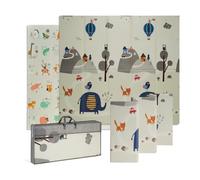 Buddy Baby - Tapis de jeu XXL pour bébé, 180 x 200 cm, double face, rembourré, pliable et avec sac de transport - Dès la naissance - Idéal comme cadeau (Tigre/Éléphant)