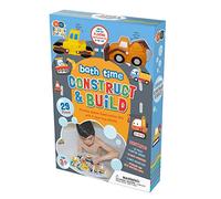 Buddy & Barney Jouet de bain - Kit d'activités de construction et de construction pour enfants de 2, 3, 4, 5, 6 et 7 ans | 29 pièces avec sauteuse, pelleteuse et bulldozer | Sac de rangement pratique