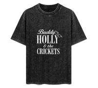 Buddy Holly The Crickets Rock N Roll Legend Rockabilly Peggy Sue Men's T-Shirt Unisex Black Men Tees XL