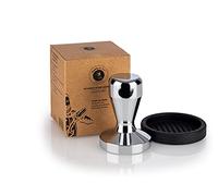 Buddy´s Bar - Barista Edition, tamper, compresseur à café Ø 58 mm, hauteur : 8 cm, presse à café en acier inoxydable, porte-filtre de 58 mm, avec tapis en silicone