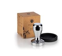 Buddy´s Bar - Barista Edition - Tampon à café de qualité supérieure - Diamètre de la base : 53 mm - Hauteur : 8 cm - Presse-café en acier inoxydable - Tampon à expresso - Avec tapis en silicone