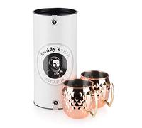 Buddy´s Bar - Lot de 2 gobelets Moscow Mule de 500 ml, en acier inoxydable de qualité supérieure avec structure ananas, qualité alimentaire, gobelets à cocktail Pineapple-Skin avec boîte cadeau