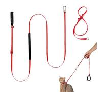 BuddyArmor Ensemble harnais et laisse pour chat, léger et anti-fugue avec poignée rembourrée, laisse réglable pour chat de petite et grande taille (rouge vif, taille S)