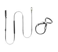 BuddyArmor Ensemble harnais pour chat anti-évasion 8 formes avec laisse, Figure-8 anti-perte, anti-étouffement, harnais réglable avec code QR et poignées libres pour chats jusqu'à 10 kg (gris, S)