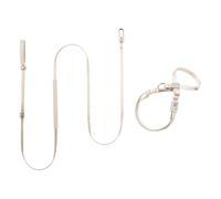 BuddyArmor Ensemble harnais pour chat anti-évasion 8 formes avec laisse, Figure-8 anti-perte, anti-étouffement, harnais réglable avec code QR et poignées libres pour chats jusqu'à 10 kg (beige, M)