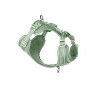 BuddyArmor Harnais anti-traction pour chien toutes saisons - Harnais réfléchissant avec étiquette QR Code - Harnais rembourré et réglable pour chiens de petite, moyenne et grande taille (vert olive