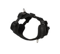BuddyArmor Harnais anti-traction pour chien toutes saisons - Harnais réfléchissant avec étiquette QR code - Harnais rembourré et réglable pour chiens de petite, moyenne et grande taille (noir super