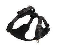 BuddyArmor Harnais pour chien toutes saisons anti-traction réfléchissant avec étiquette de code QR - Rembourré et réglable - Pour chiens de petite, moyenne et grande taille (super réfléchissant, noir