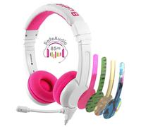 BuddyPhones School+ Casque Avec fil Arceau Appels/Musique Rose, Blanc
