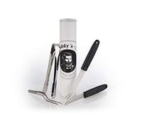 Buddy's Bar - Set de décoration pour cocktail, acier inoxydable, 1 couteau de décoration, 1 couteau à cocktail, 1 pincette, 1 pince à glace, lavable au lave-vaisselle