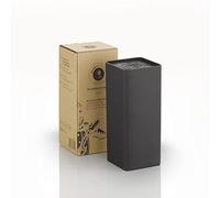 Buddy's Blades Bloc à couteaux carré en plastique de qualité supérieure avec insert en poils PET respectueux des lames et facile à nettoyer Noir Hauteur 22 cm