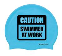 Buddyswim Bonnet De Bain Caution Swimmer At Work Silicone