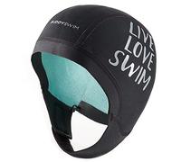 BUDDYSWIM Bonnet Néoprène 2,5 mm pour la Natation en Eau Libre. Bonnet Etanche Isole du Froid avec Fermeture Facile. Utile pour la Plongée sous-Marine, Le Surf et Le Travail dans l'eau. Couleur Noir.