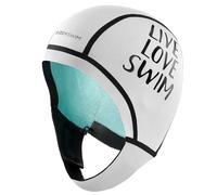 BUDDYSWIM Bonnet Néoprène 2,5 mm pour la Natation en Eau Libre. Bonnet etanche Isole du Froid avec Fermeture Facile. Utile pour la Plongée sous-Marine, Le Surf et Le Travail dans l'eau. Couleur Blanc.