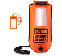 BUDDYSWIM Bouée pour Nage en Eau Libre de 28 litres avec Pochette Étanche Téléphone. Sac Intérieur Étanche pour Natation en Plein Mer.