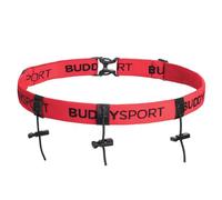 BUDDYSWIM Porte Dossard Ajustable pour Le Triathlon, Le Cyclisme, la Course à Pied, Les Marathon ou d'autres Sports. Ceinture Running Homme et Femme. Entièrement Ajustable et Fonctionnel. Rouge