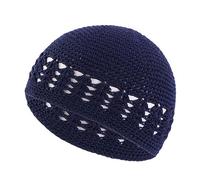 budebuse Bonnet d'hiver musulman adulte élastique crochet protection auditive islamique hiver église prière alimentation chaude hommes musulmans tête de mort bonnet bonnet coton prière de tête, bleu