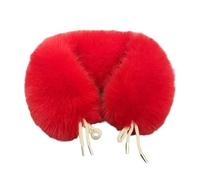 budebuse Écharpe des années 2000 avec col en fourrure Col en peluche doux Léger Unisexe Design Peluche pour les styles modernes Écharpe chaude pour les trajets voyageurs, rouge, taille unique