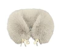 budebuse Écharpe des années 2000 avec col en fourrure Col en peluche doux Léger Unisexe Design Peluche pour les styles modernes Écharpe chaude pour les trajets voyageurs, gris clair, taille unique