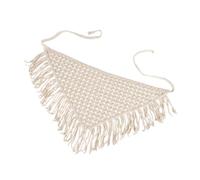 budebuse Écharpe triangulaire douce en polyester avec design crochet respirant - Couverture de poussette multifonction - Écharpe pour cheveux pour femmes et filles - Crochet tendance, abricot, taille