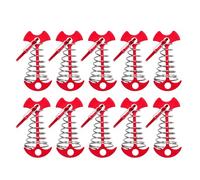 budebuse Lot de 10 piquets d'ancrage coupe-vent à chevrons - Ressort - Corde de serrage - Réglable - Planches de tente - Ancrage à ressort durable - Facile à utiliser