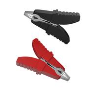 budebuse Lot de 2 pinces crocodiles 50 A gainées en PVC - Pinces de test électriques - Pour voiture et véhicule