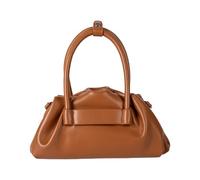 budebuse Sac à bandoulière tendance Design coque Détails nuages texturés PU léger Sangle réglable pour femmes Quotidien Essentiels Shell Sac Style coréen, marron