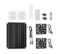 budebuse Ventilateur solaire multifonction 15 W avec double entrée et ventilation d'évacuation d'air dans plusieurs environnements intérieurs et extérieurs sans batterie solaire