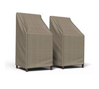 Budge P1A01PM1-2PK Lot de 2 Housses de Tabouret de Bar Robustes et imperméables en Tweed Marron Clair