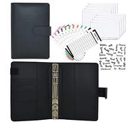 Budget Binder, 6 trous Planificateur budgétaire avec 10 pièces Poches de liant et 16 autocollants, livre d'argent avec films allemands, efficacement contro, anneau Binder A6