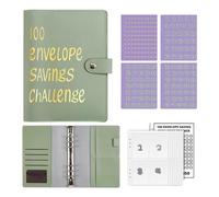 Budget Planner, 100 enveloppes Challenge, livre de défis économiques, classeur de budget A5 avec enveloppes et suivi du défi, moyen amusant d'économiser 5 050 $, livre de planification