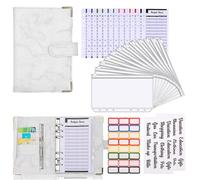 Budget Planner Classeur Planificateur Budgétaire à Feuilles Mobiles A6 Comprend 12 Feuilles de Budget, 24 Étiquettes et 12 Enveloppes pour l'argent Liquide, idéales pour la Gestion Financière