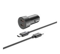 Budi Mini chargeur de voiture PD 33 W avec 2 ports USB-C et câble USB-C de 1,2 m