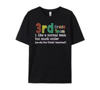 budianDR3Ww5 Teacher 3rd Grade Team Like A Normal Team But Much Cooler Red and Black Graphic T Shirt Cotton Comfort T Shirts Black L