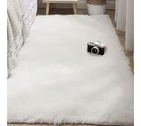 BUDINGHY Grand Tapis Salon 130 x 130 cm Dessous Antidérapant Salon Longs Tapis Lavable Design Monochrome Moderne pour Canapé Natte, Chambres d'enfant, Blanc