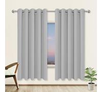 BUDINGHY Rideaux Occultants Isolant Thermique 240 x 240 cm Thermique Isolant Anti Froid Chaleur Rideau à Oeillets Installation Facile pour Chambre, Salon, Bureau, Gris Clair