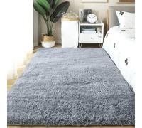 BUDINGHY Tapis Chambre 140 x 160 cm Doux Moelleux Moquette Chambretapis Lavable Moderne Élégant Facile à Entretenir pour Salon Chambre Canapé Natte, Gris Clair